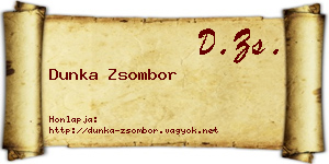 Dunka Zsombor névjegykártya